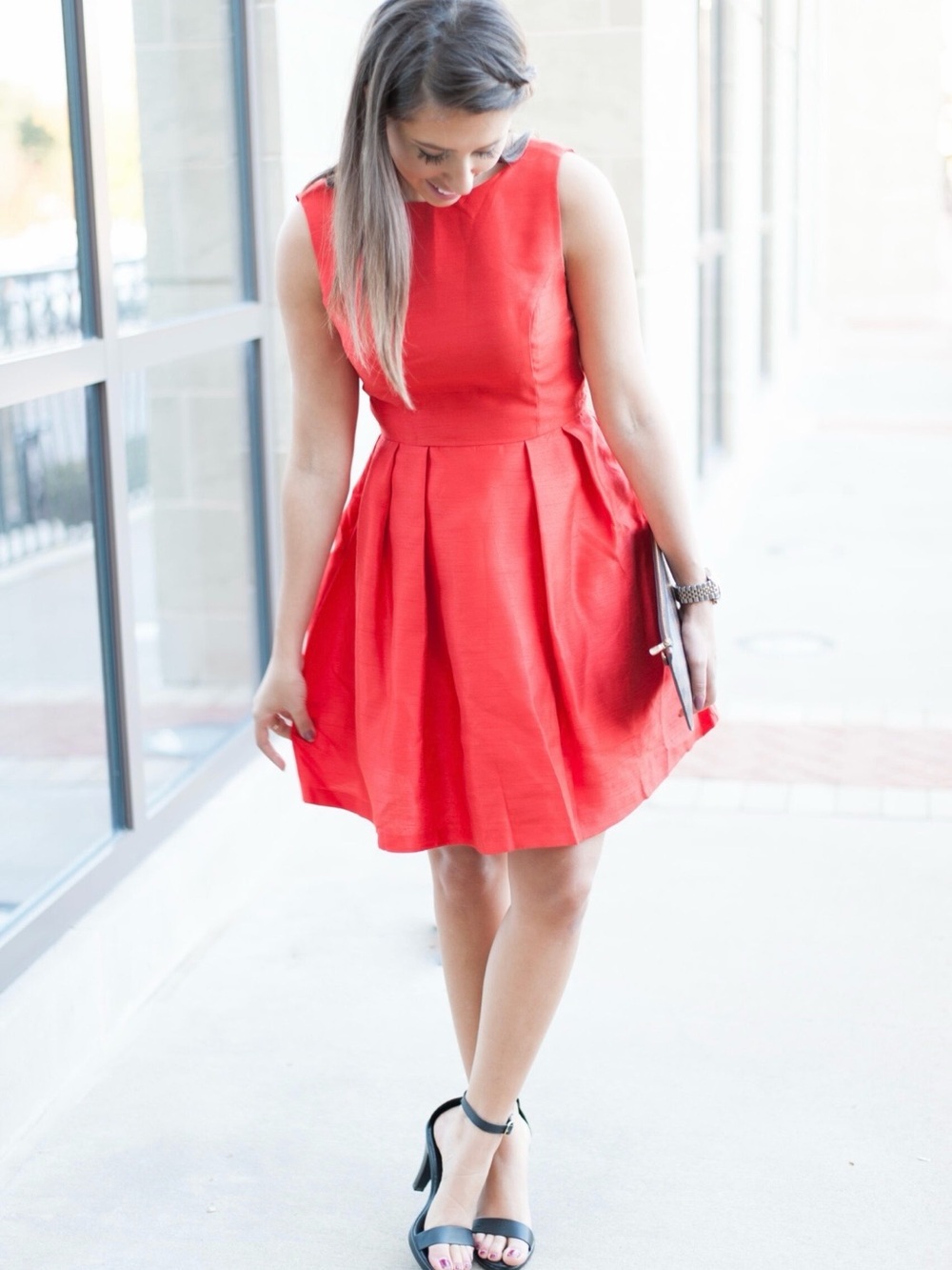 Kate Spade Sleeveless Coral-Red Fit & Flare Mini Dress,NWT,SZ14